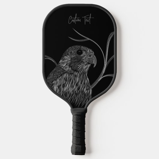 Peregrine Falcon in boomtakken met handschrift Pickleball Paddle (Achterkant)