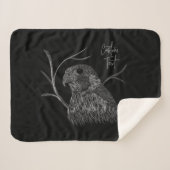 Peregrine Falcon in boomtakken met handschrift Sherpa Deken (Voorkant (horizontaal))