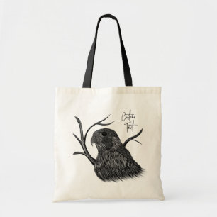 Peregrine Falcon in boomtakken met handschrift Tote Bag