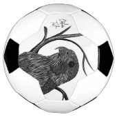 Peregrine Falcon in boomtakken met handschrift Voetbal (Gedraaid)