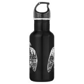 Peregrine Falcon line tekening in wit Waterfles (Voorkant)