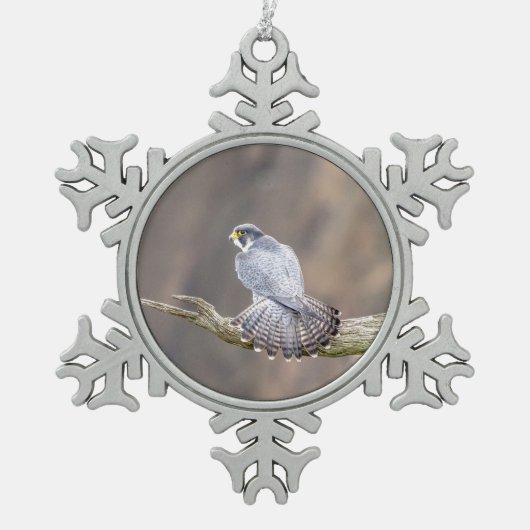 Peregrine Falcon op het Palisades Interstate Park Tin Sneeuwvlok Ornament (Voorkant)
