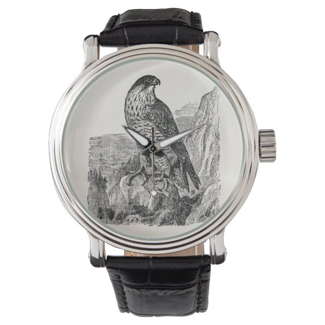  peregrine Falcon Personalized Retro Birds Horloge (Voorkant)