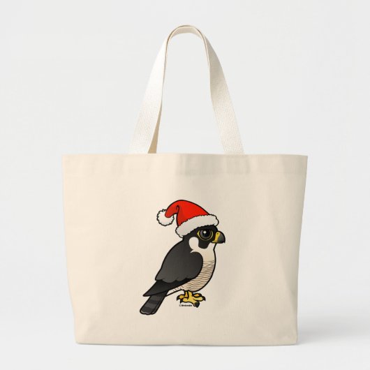Peregrine Falcon Santa Grote Tote Bag (Voorkant)
