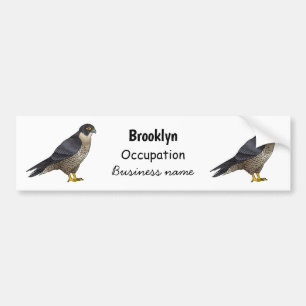 Peregrine falcon-vogelschilderij cartoon bumpersticker