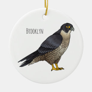 Peregrine falcon-vogelschilderij cartoon keramisch ornament