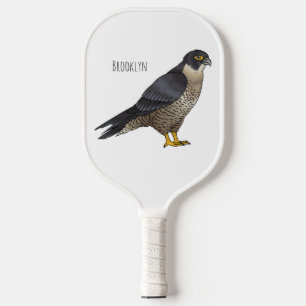 Peregrine falcon-vogelschilderij cartoon pickleball paddle