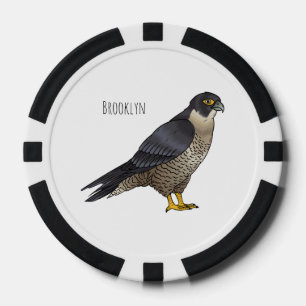 Peregrine falcon-vogelschilderij cartoon poker chips
