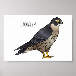 Peregrine falcon-vogelschilderij cartoon poster