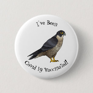 Peregrine falcon-vogelschilderij cartoon ronde button 5,7 cm