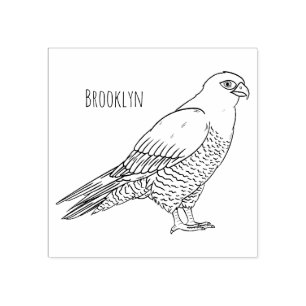 Peregrine falcon-vogelschilderij cartoon rubberstempel