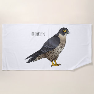 Peregrine falcon-vogelschilderij cartoon strandlaken
