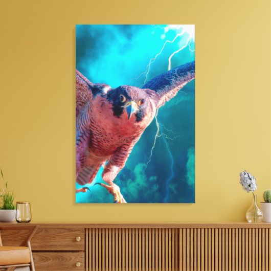 Peregrine Falcon WINGS (MERCURY) Canvas Afdruk (Insitu (Woonkamer))