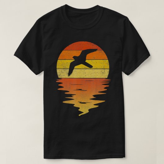 Peregrine valk retro zonsondergang 70s  Peregrin T-shirt (Design voorkant)