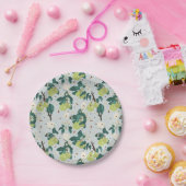 Peren en bijen in een botanische bloementuin papieren bordje (Feest)