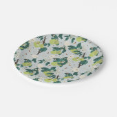 Peren en bijen in een botanische bloementuin papieren bordje (Gekanteld)