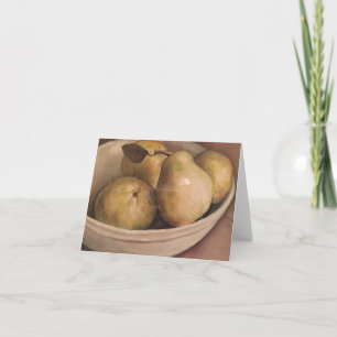 Peren in een Bowl Fruit Art Note Card Kaart