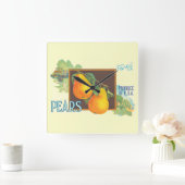 Peren  krat Art Wall Clock Vierkante Klok (Huis)