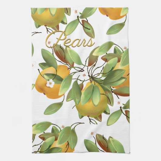 Peren met bloemen theedoek (Verticaal)