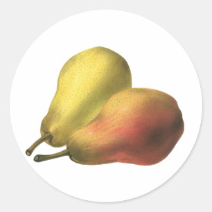 peren, organische levensmiddelen, gerijpte vrucht ronde sticker