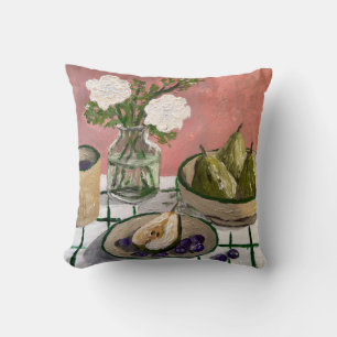 Peren Rozen Rustieke Bloem Fruit, Stilleven No.3 Kussen