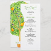 Perenboom Bruiloftsmenu Kaart (Voorkant / Achterkant)