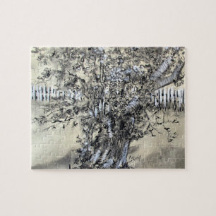 Perenboom en omheining / Kunstenaar Larry Lerew Legpuzzel