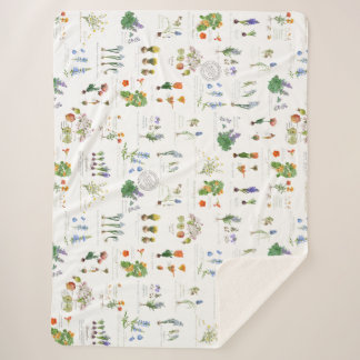 Perennial garden Sherpa blanket Deken