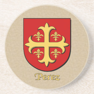 Perez Heraldic Shield Zandsteen Onderzetter
