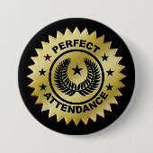 Perfect Attendance Award Ronde Button 7,6 Cm (Voorkant)