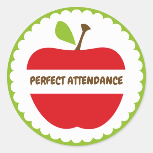Perfect Attendance School Sticker (Voorkant)