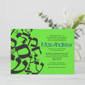 PERFECT BALANCE Neon Bar Bat Mitzvah Uitnodiging (Staand voorkant)