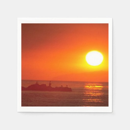 Perfect Beach Wedding Sunset Paper Napkins Servet (Voorkant)