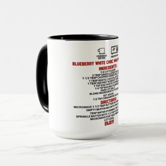 Perfect cadeau/Blueberry White Choco Muffin in een Mok (Voorkant links)