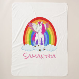 Perfect cadeau gepersonaliseerde eenhoorn sherpa deken