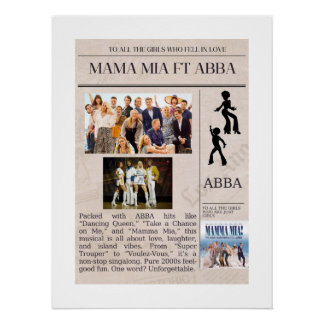Perfect cadeau voor een ABBA en MAMA MIA FAN Poster