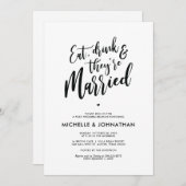 Perfect Calligraphy Post Mariage Brunch Invitation (Devant / Derrière)