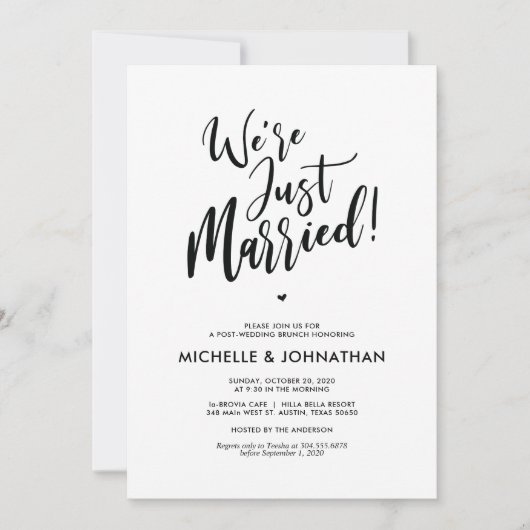 Perfect Calligraphy Post Mariage Brunch Invitation (Devant)