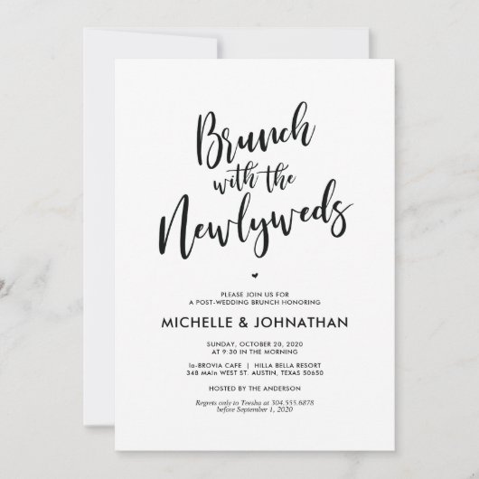 Perfect Calligraphy Post Mariage Brunch Invitation (Devant)