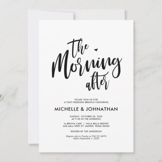 Perfect Calligraphy Post Mariage Brunch Invitation (Devant)