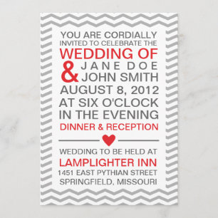 Perfect Chevron/Zig Zag Red & Grey Kaart