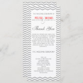 Perfect Chevron/Zig Zag Wedding Programme Programma (Voorkant / Achterkant)