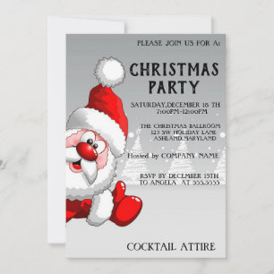Perfect, Cool, Zilveren Kerstman Uitnodiging