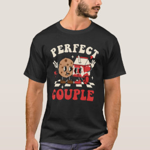 Perfect Couple Cookie Milk Groovy Retro Valentijn' T-shirt