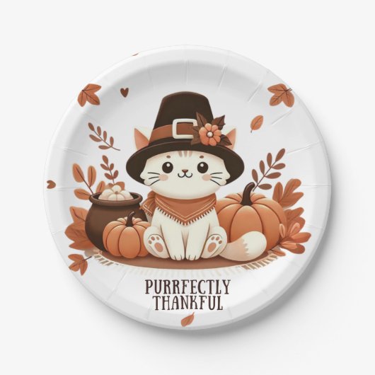 Perfect dankbare kat papieren bordje (Voorkant)