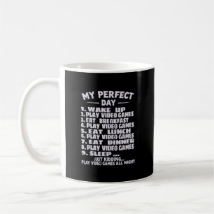 Perfect Day Play Videogames T-shirt, Gamer Pa So Koffiemok