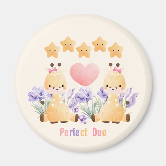Perfect Duo | Koppel Giraffe Magneet (Voorkant)