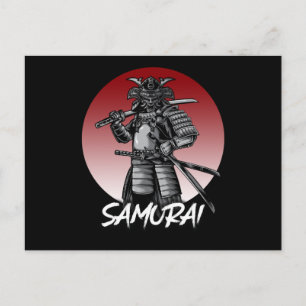 Perfect Eervolle Samurai Retro - Zwart en Wit Briefkaart