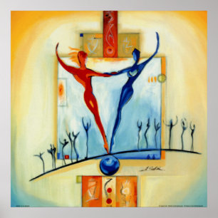 Perfect evenwichtig door Artist Alfred Gockel Poster