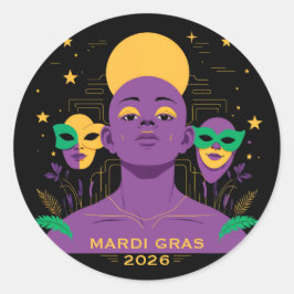 Perfect for Mardi Gras 2026 Ronde Sticker